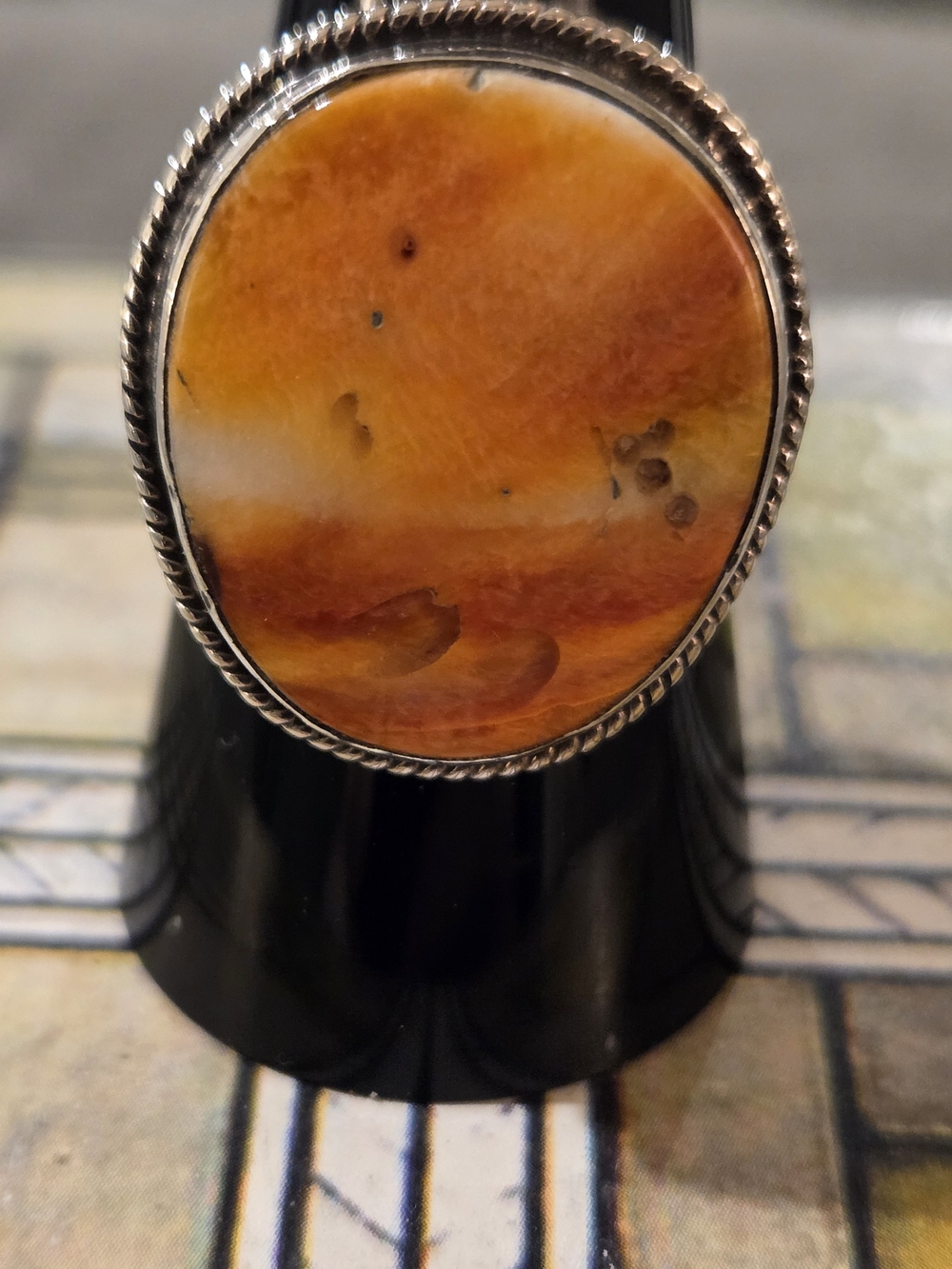 Navajo Sterling Silver Spiny Oyster Ring